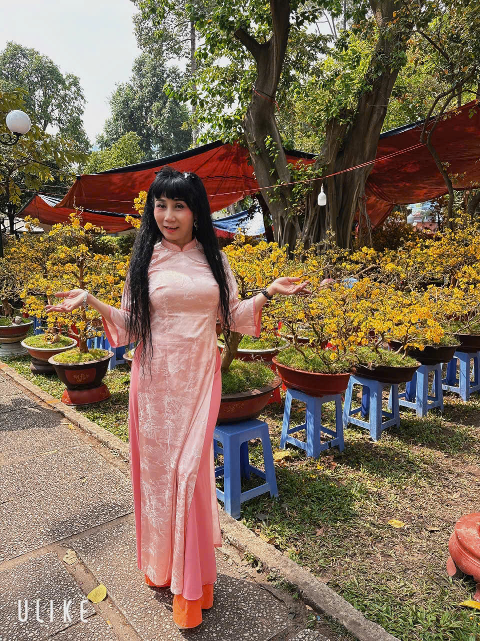 Nghệ sĩ Uyên Thảo nền nã với áo dài du xuân cùng gia đình-2766-1