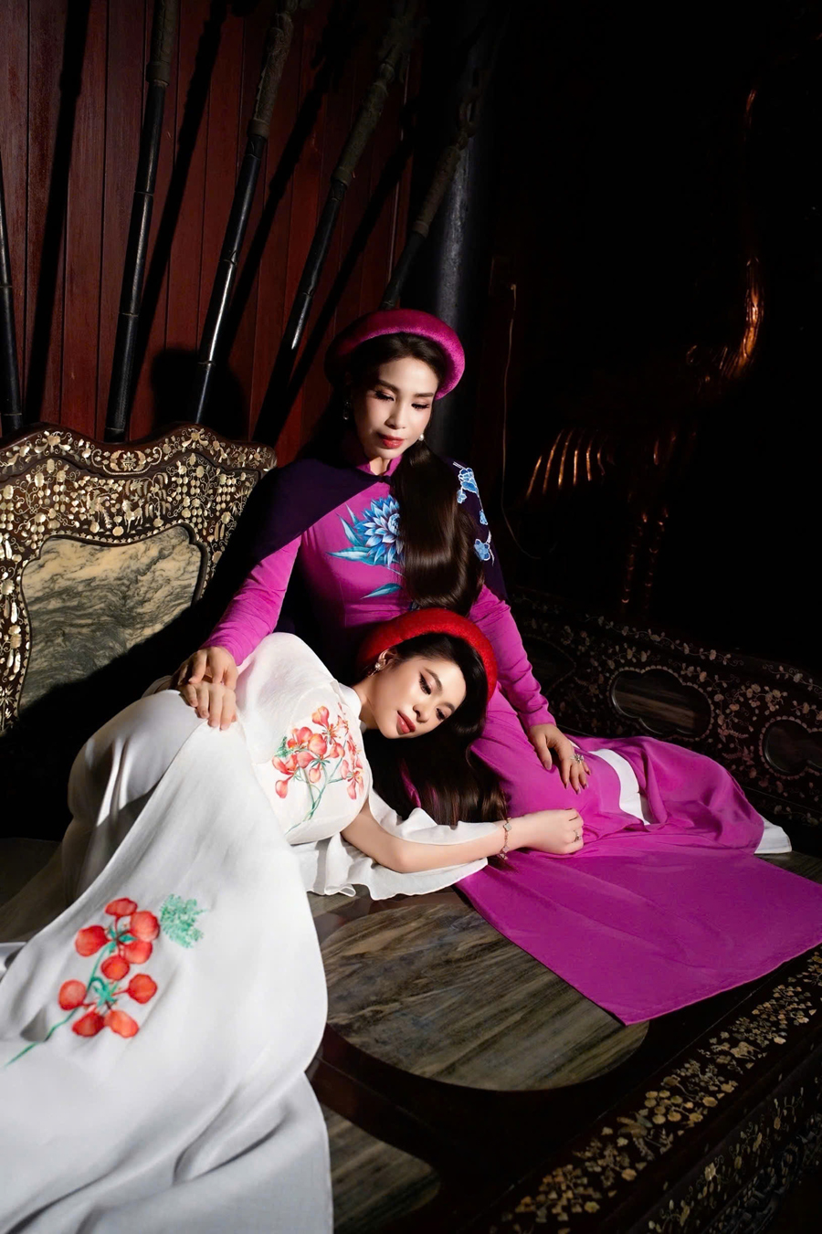 Lý Hương thực hiện bộ ảnh áo dài cùng con gái Jessica-2845-1