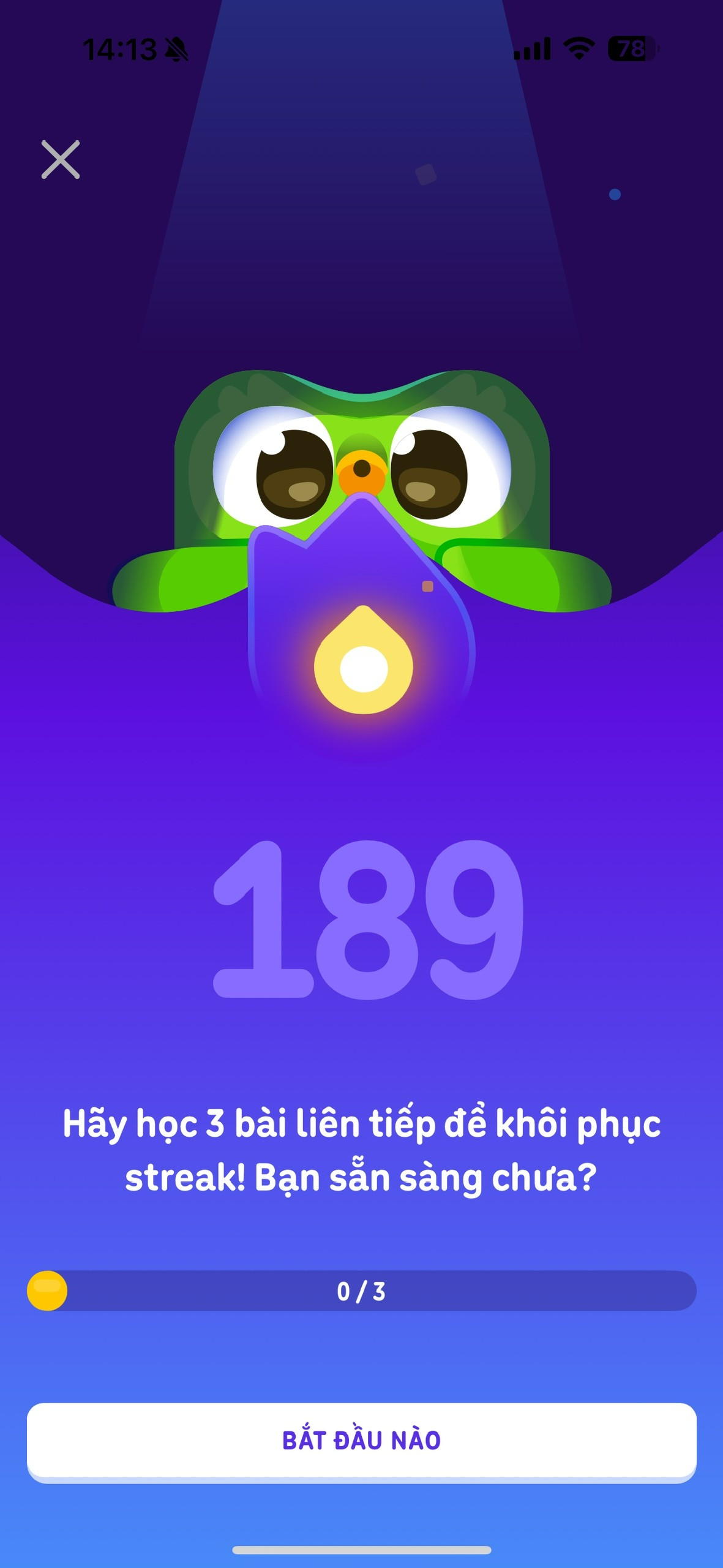 Người dùng cần học 3 bài liên tiếp để lấy lại streak đã mất-3448-1