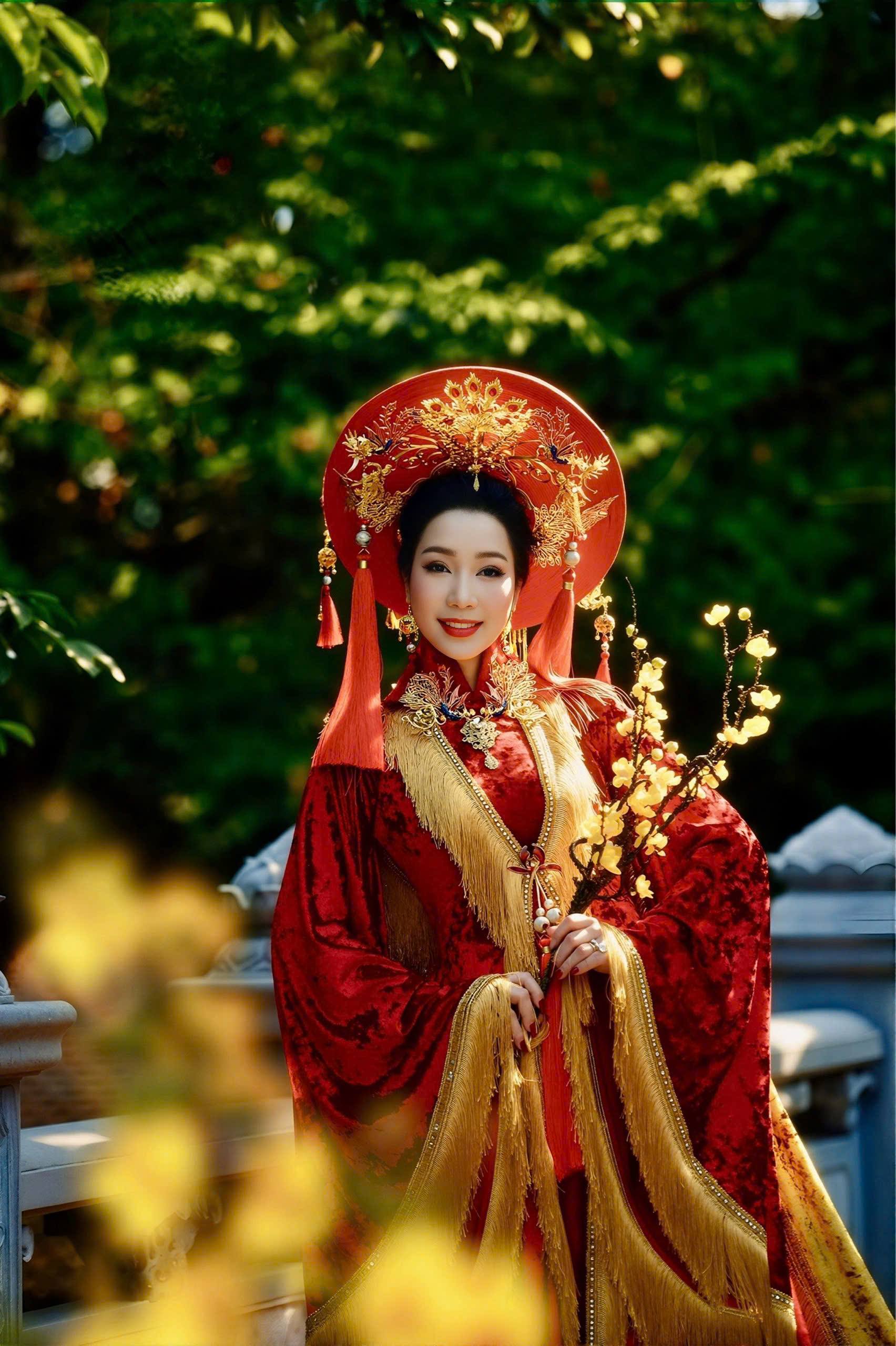 NSND Trịnh Kim Chi gây nhớ xuân xưa với bộ ảnh áo dài cổ-2757-2