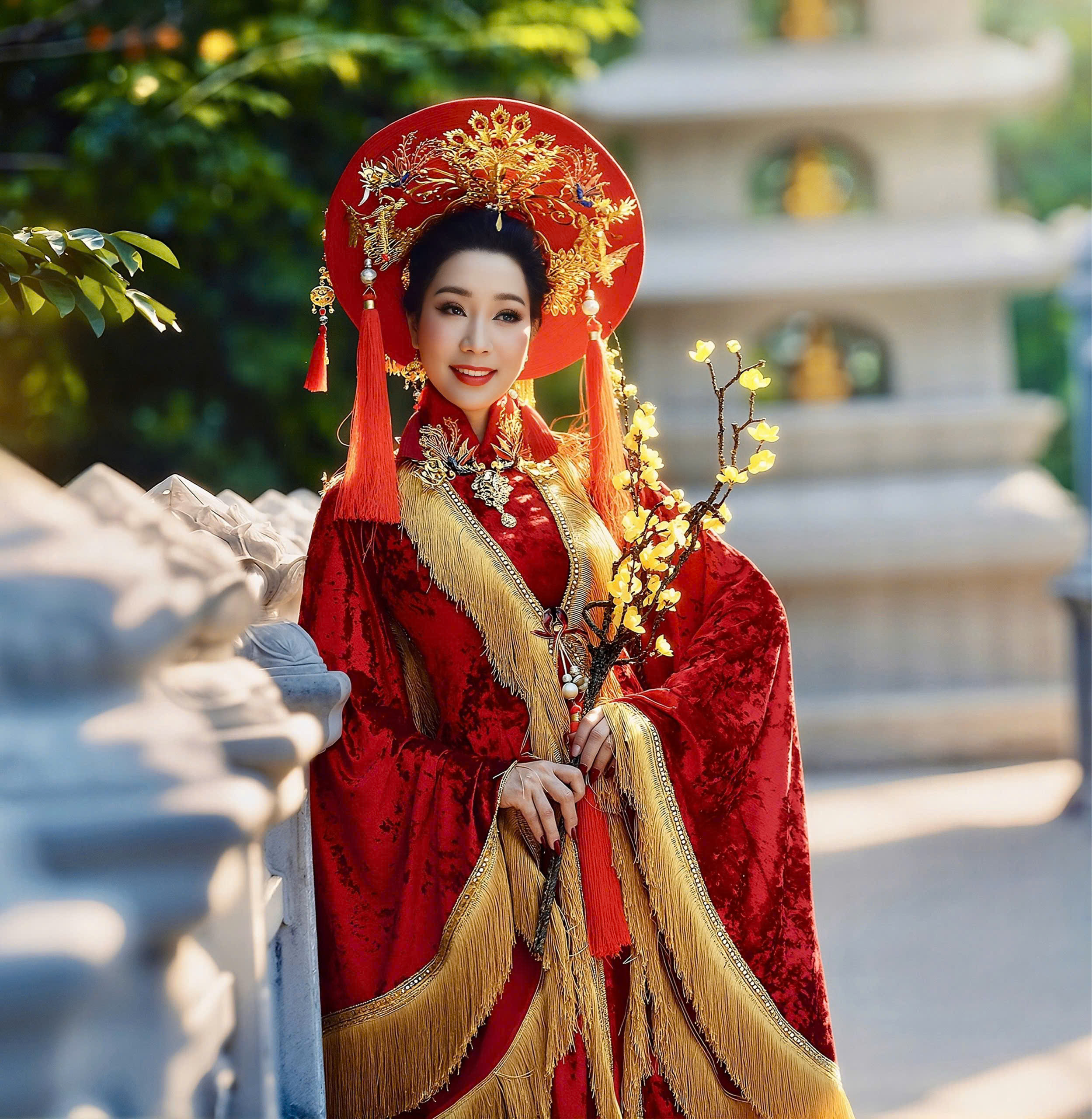 NSND Trịnh Kim Chi gây nhớ xuân xưa với bộ ảnh áo dài cổ-2757-2