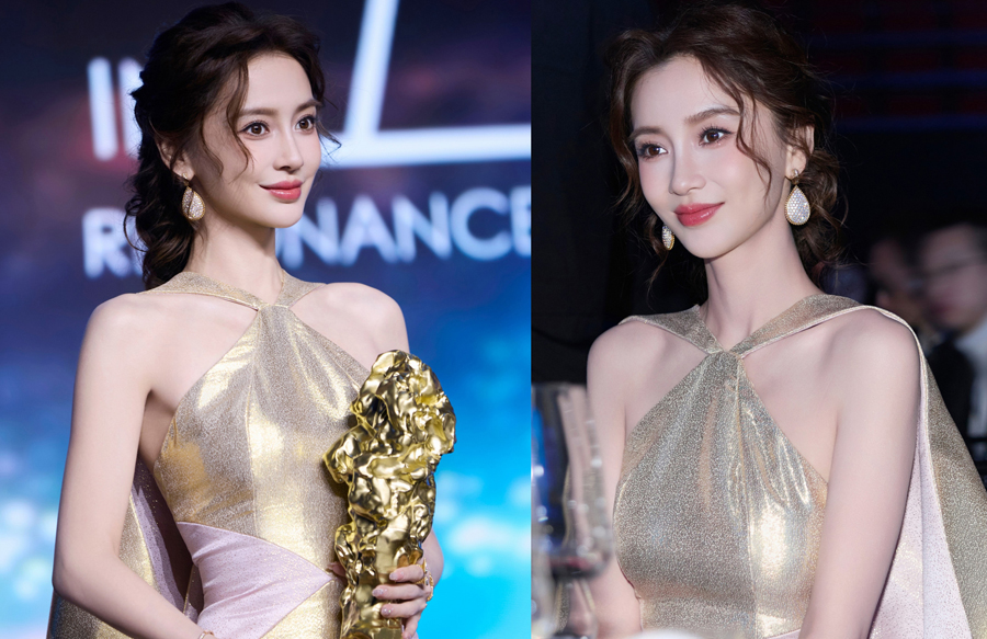 Angelababy xuất hiện tựa nữ thần trong sự kiện.