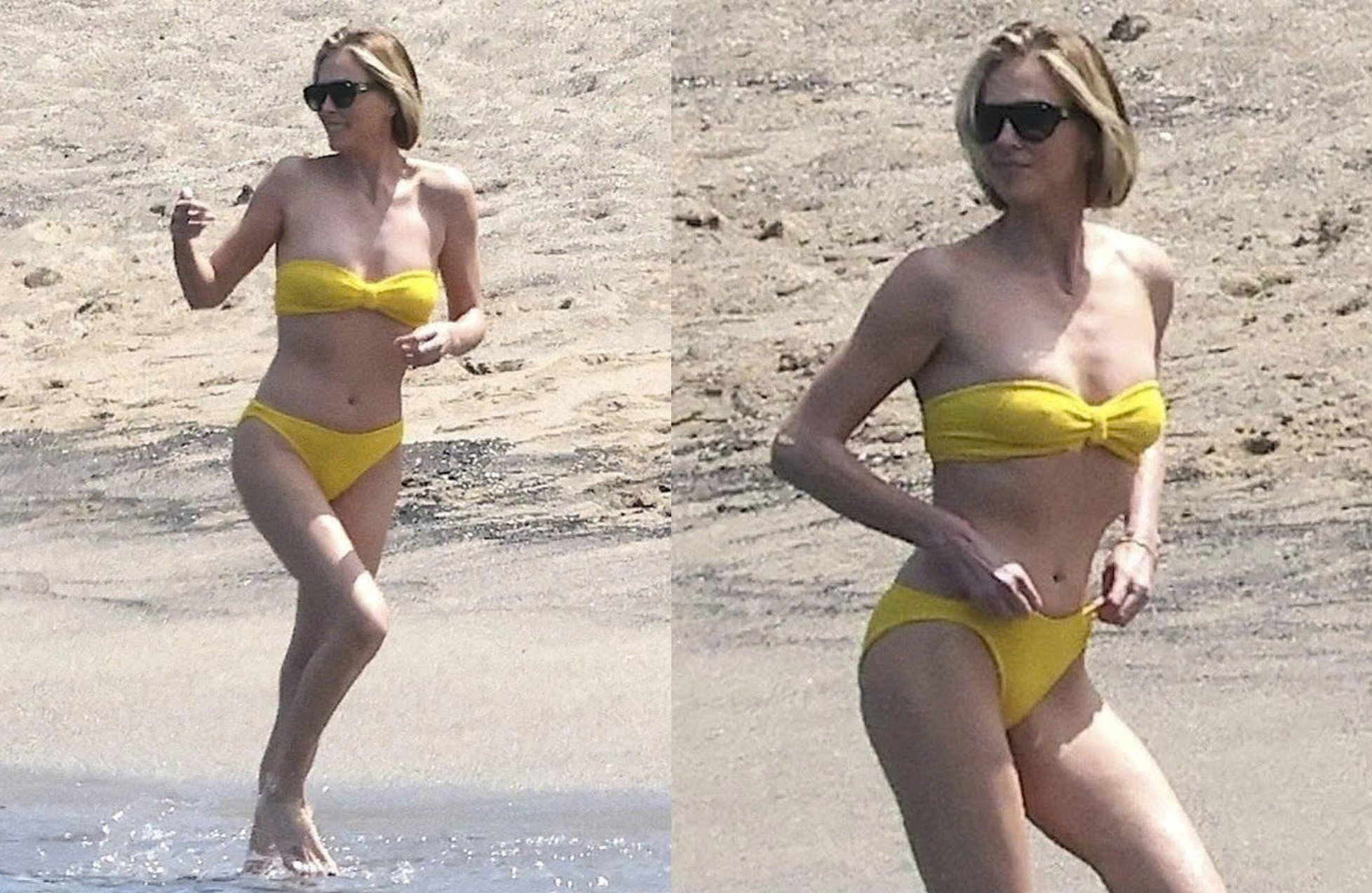 Charlize Theron khoe dáng trên bãi biển.