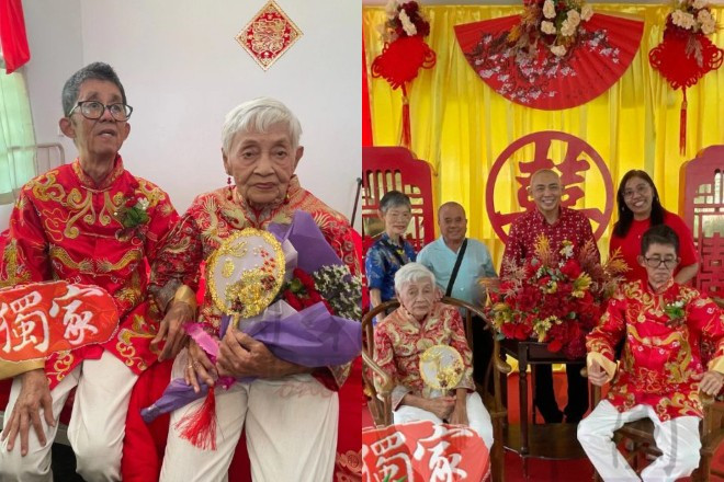 Cụ bà 91 tuổi kết hôn với ông lão 67 tuổi.