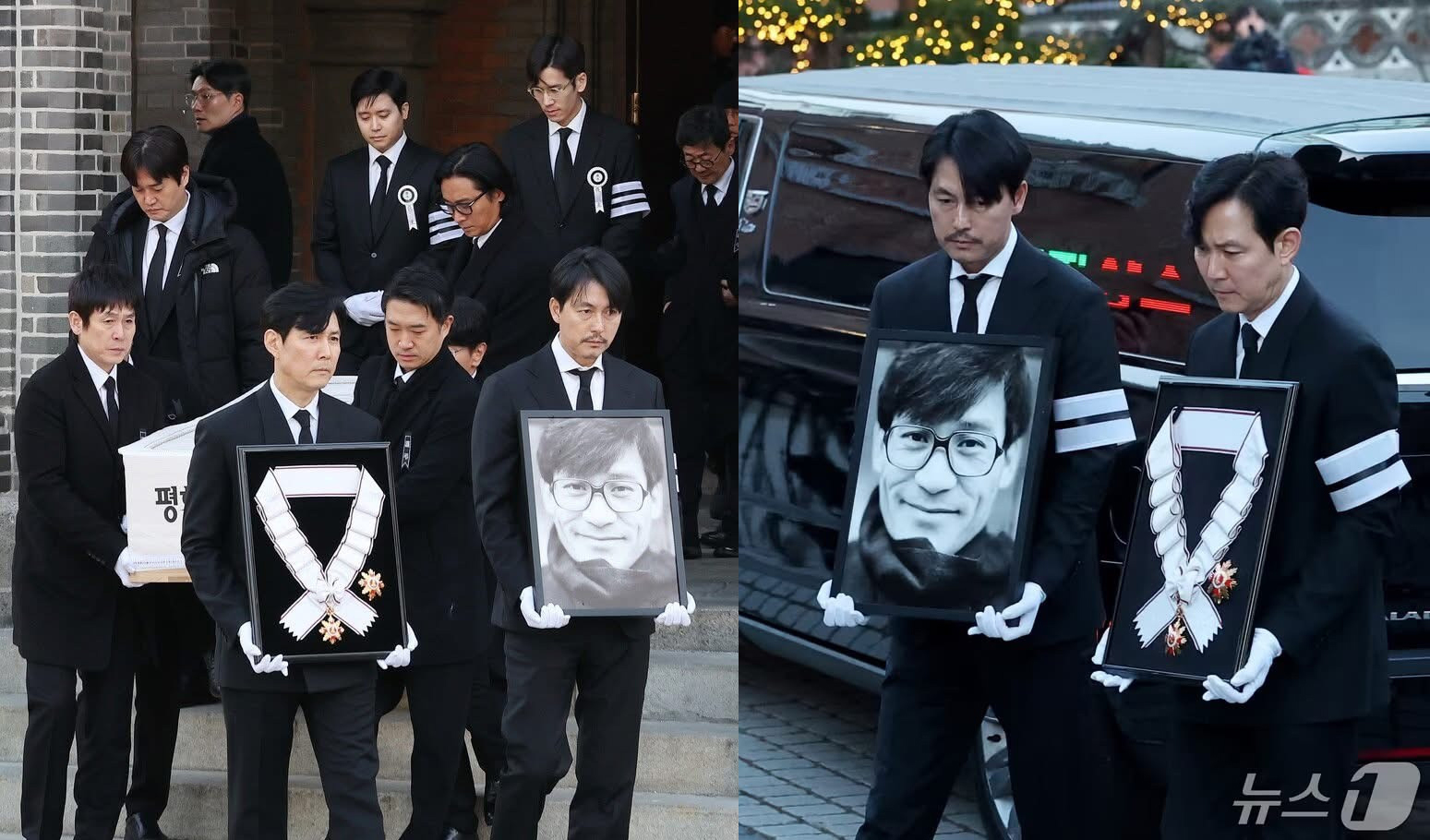 Dàn nghệ sĩ đến viếng Ahn Sung Ki.