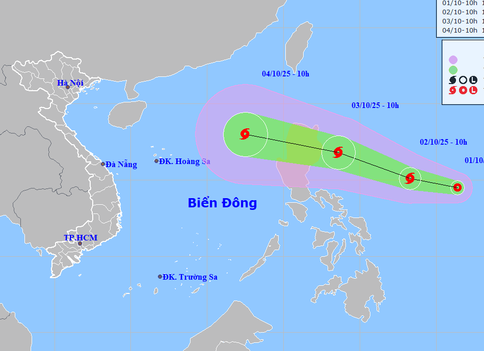Dự báo ban đầu về đường đi của bão số 11.