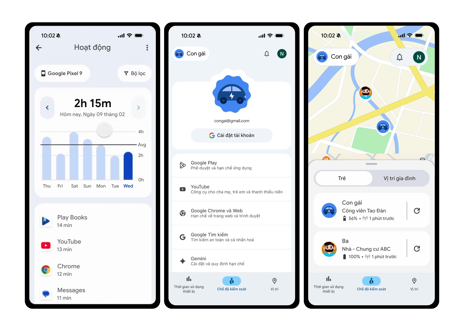 Family Link là công cụ miễn phí giúp cha mẹ quản lý thiết bị và Tài khoản Google của con.
