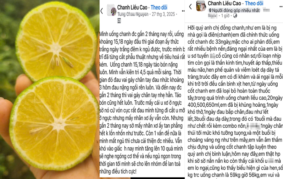 Những chia sẻ về uống nước cốt chanh