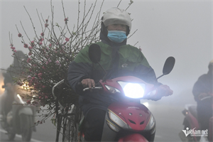 Thời tiết Hà Nội có mưa phùn và sương mù vào sáng sớm.