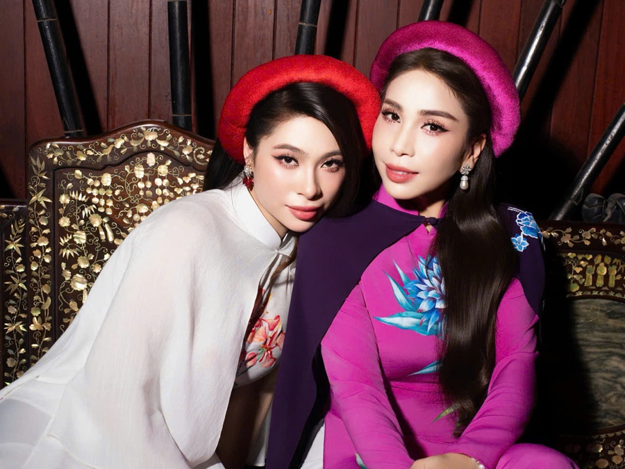 Lý Hương thực hiện bộ ảnh áo dài cùng con gái Jessica-3