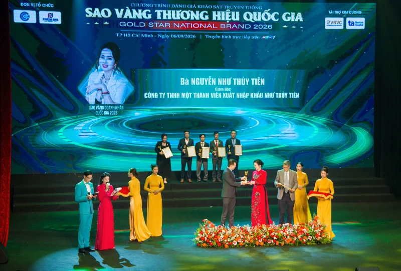 Hình ảnh Công ty Như Thủy Tiên xuất hiện tại chương trình Sao Vàng Thương Hiệu Quốc Gia 2026