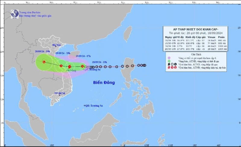 Tập trung ứng phó áp thấp nhiệt đới có khả năng mạnh lên thành bão và mưa lũ